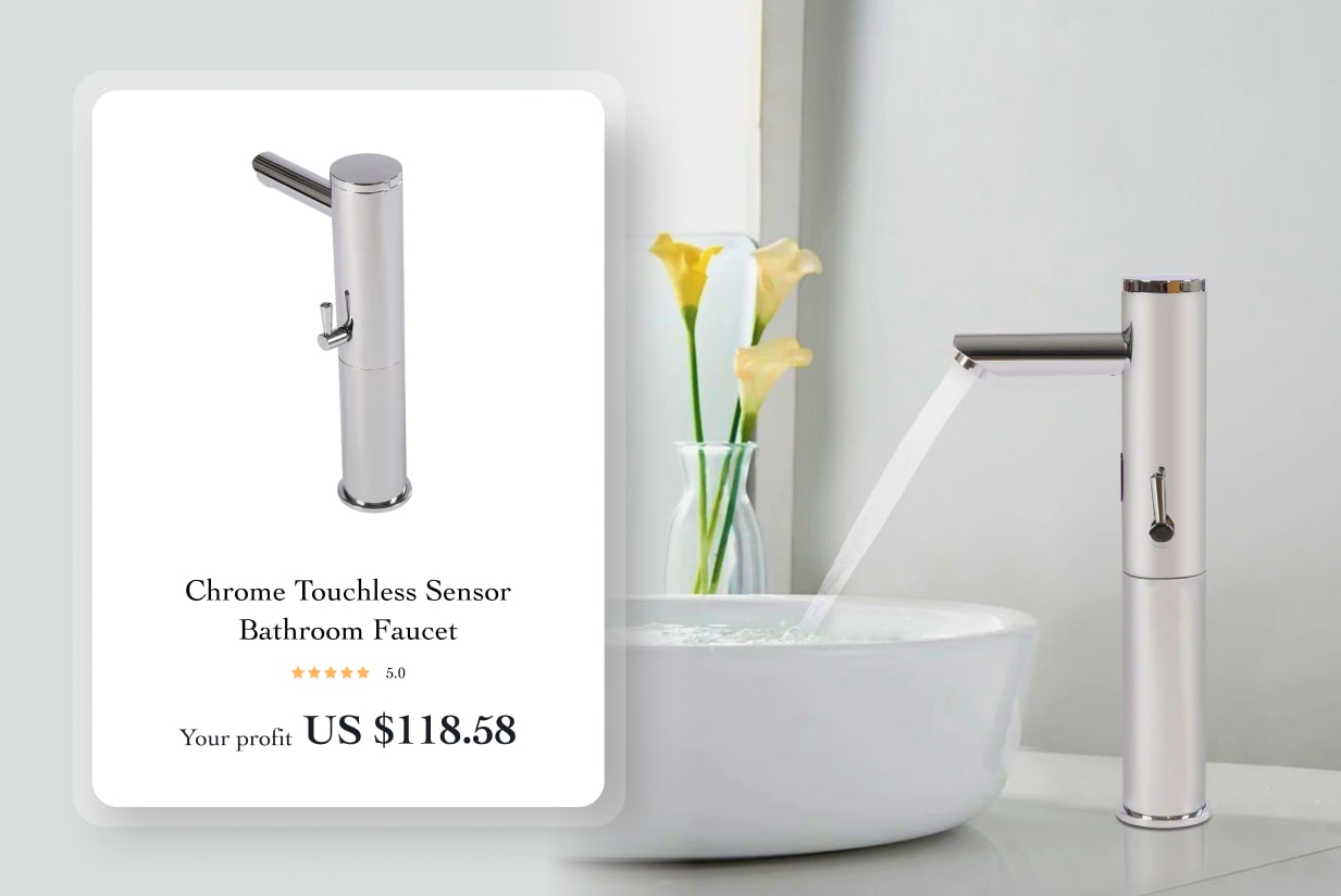 Chrome Touchless Sensor Bathroom Faucet