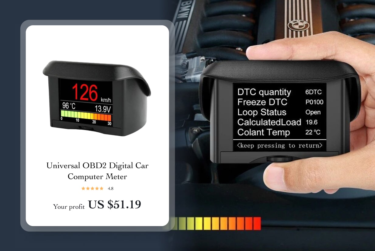 Universal OBD2 Digital Car Computer Meter