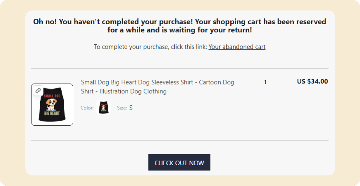 Abandoned Cart add-on